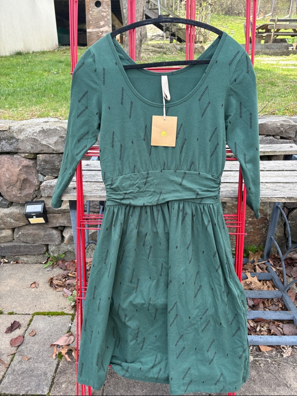 NWT Mata Traders Cotton Sage Novela Dress Smal